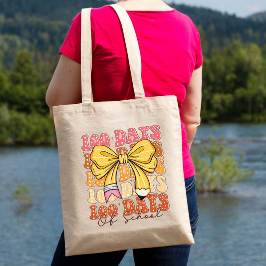 100 Days of School Coquette Bow DTF Transfer, Ready to Press Heat Transfer for Shirts, Fun 100 Days of School Design, UV Sticker