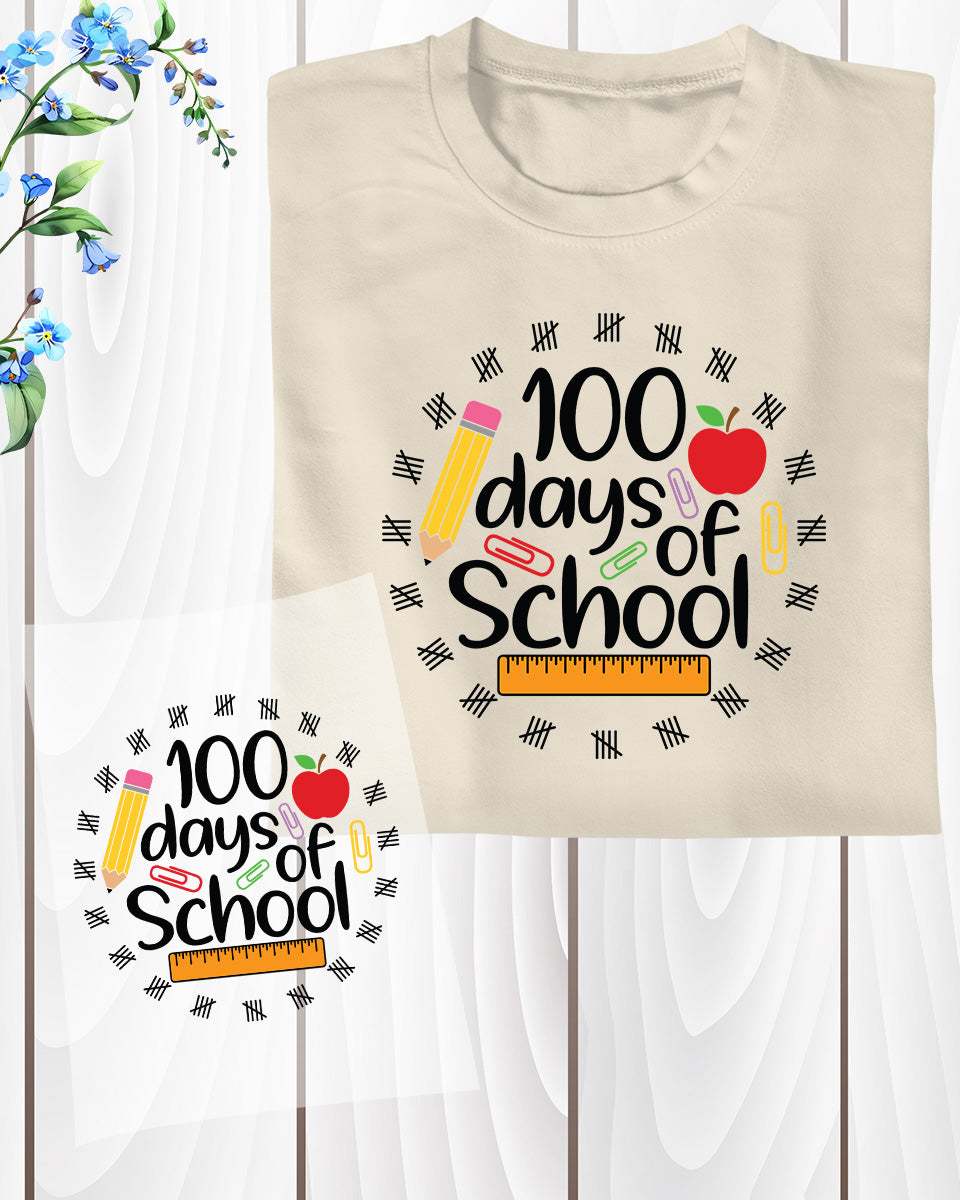 100 Days Of School Cricut Ready to Press Heat Transfers
