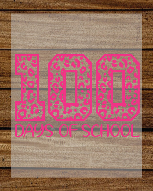 100 Days of School Pink DTF Transfers Ready To Press