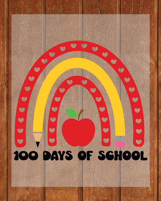 100 Days Of School Rainbow DTF Transfers Ready To Press