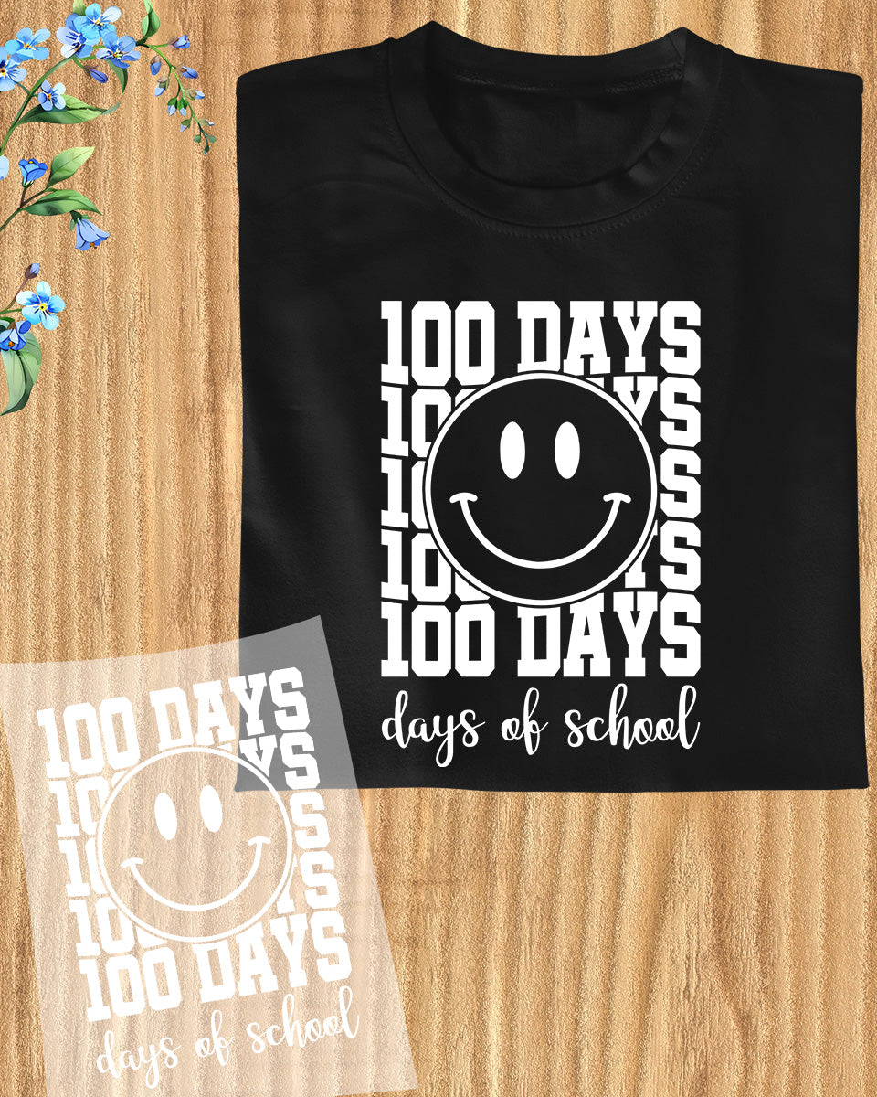 100 Days of School Ready to Press Heat Transfers