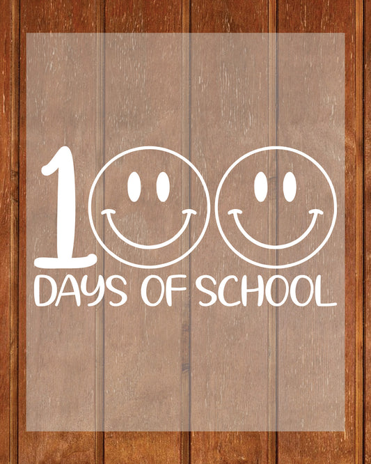 100 Days of School Smiley Ready to Press Heat Transfers