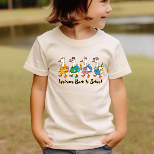Back To School Shirt Welcome Back To School Silly Goose Kids Tees First Day Of School Gift For Youth Kindergarten Student Shirts