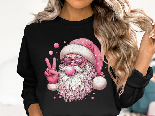 Santa Claus Fantasy Art Sweater with Heart Glasses