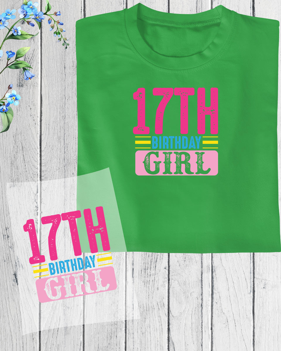 Happy 17th Birthday Granddaughter DTF Transfer Film