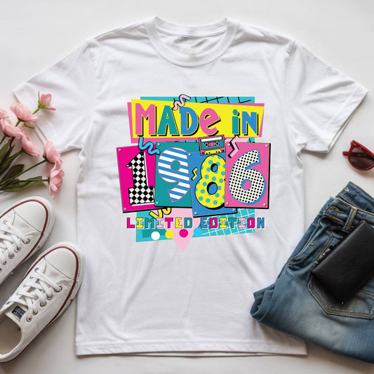 40th Birthday Shirt Made In 1986 T-Shirt Retro 80s Birthday Gift