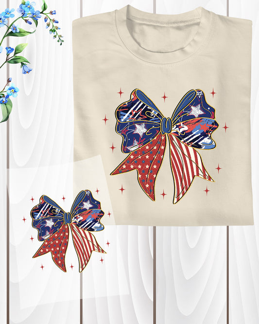 4th of July Coquette Bow Iron on Transfers for Shirts