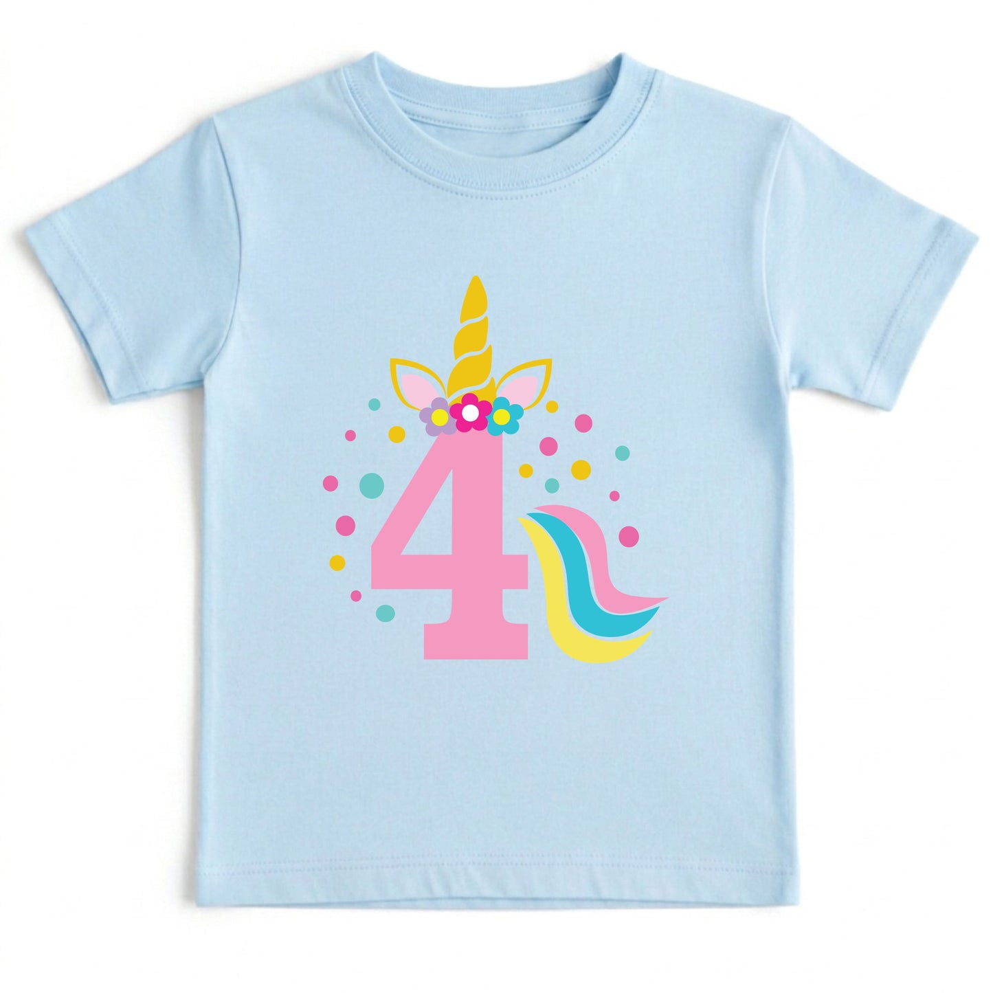 4th Birthday Girl Shirt Unicorn Birthday Outfit 4 Year Old Toddler Tee Unicorn Kids Party Shirt Fourth Birthday Gift Childrens Birthday Tee