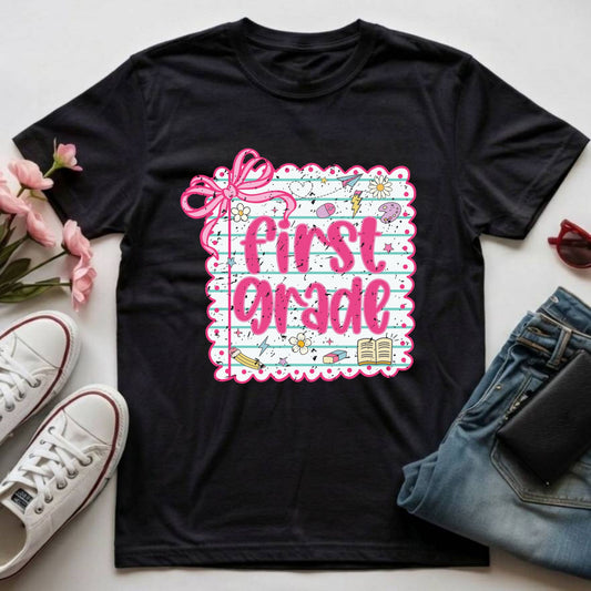 Preppy Back to School Grade Shirt Kinderarten Pre-K First Grade Second Grade Third Grade Fourth Grade Fifth Grade Kids Teacher School Tees