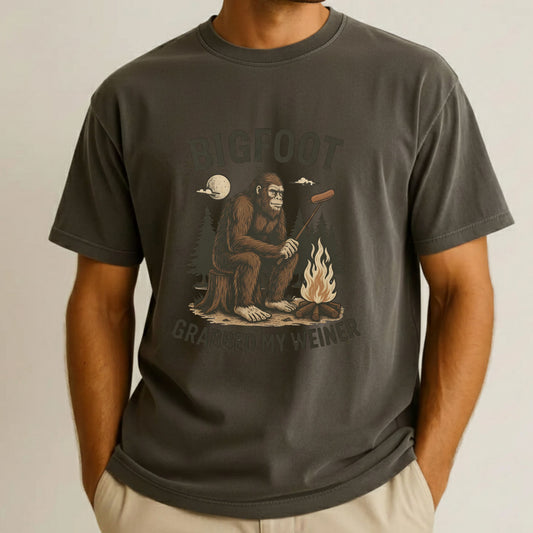 Bigfoot Grabbed My Weiner Comfort Colors T Shirts Campfire Sasquatch Sweatshirt National Forests Appalachia Sweater