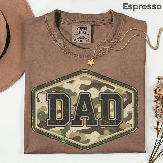Camo Dad Comfort Colors T Shirt Camouflage Father's Day Gift Tactical Style Men Apparel Outdoorsman Tee Hunter Dad Gift Rugged Gameday Shirt