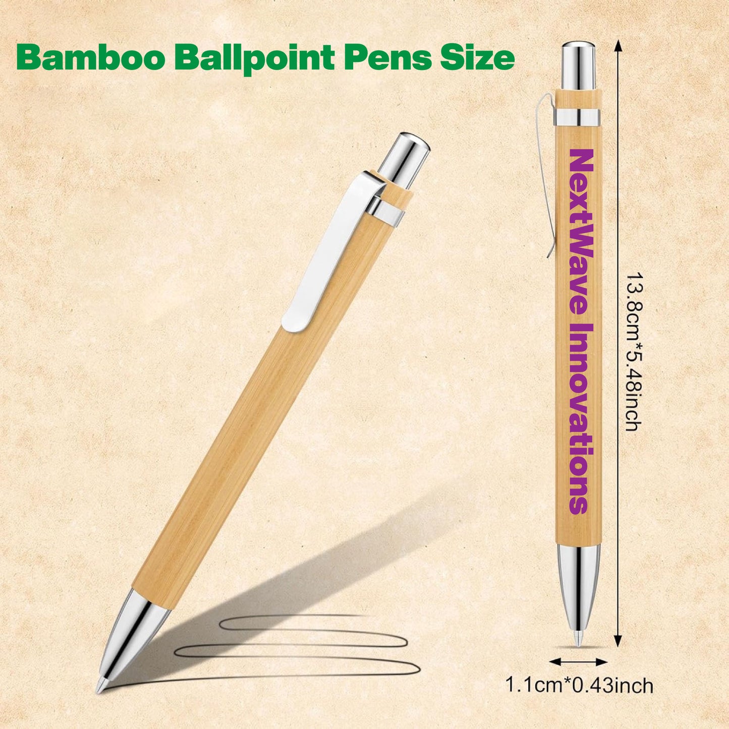 Custom Pens Bamboo Ballpoint Personaized Logo Pens