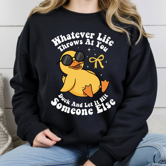 Funny Sarcastic Goose Comfort Colors T Shirt Whatever Life Throws At You Sweatshirt Sarcasm Duck Lover Gift Shirts
