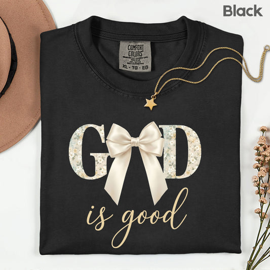 God is Good Comfort Colors T Shirt Christian Floral Tees Jesus Faith Apparel Tank Top Religious Bible Verse Long Sleeve
