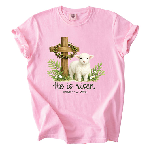 He is Risen Comfort Colors T Shirt Bible Verse Christian Easter Tees Jesus Faith Apparel Tank Top Religious Long Sleeve