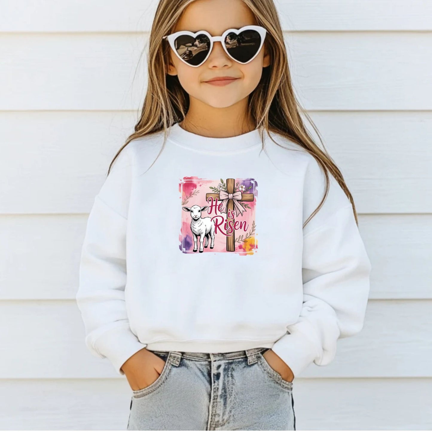 He is Risen Easter Cross DTF Transfer ready to Press
