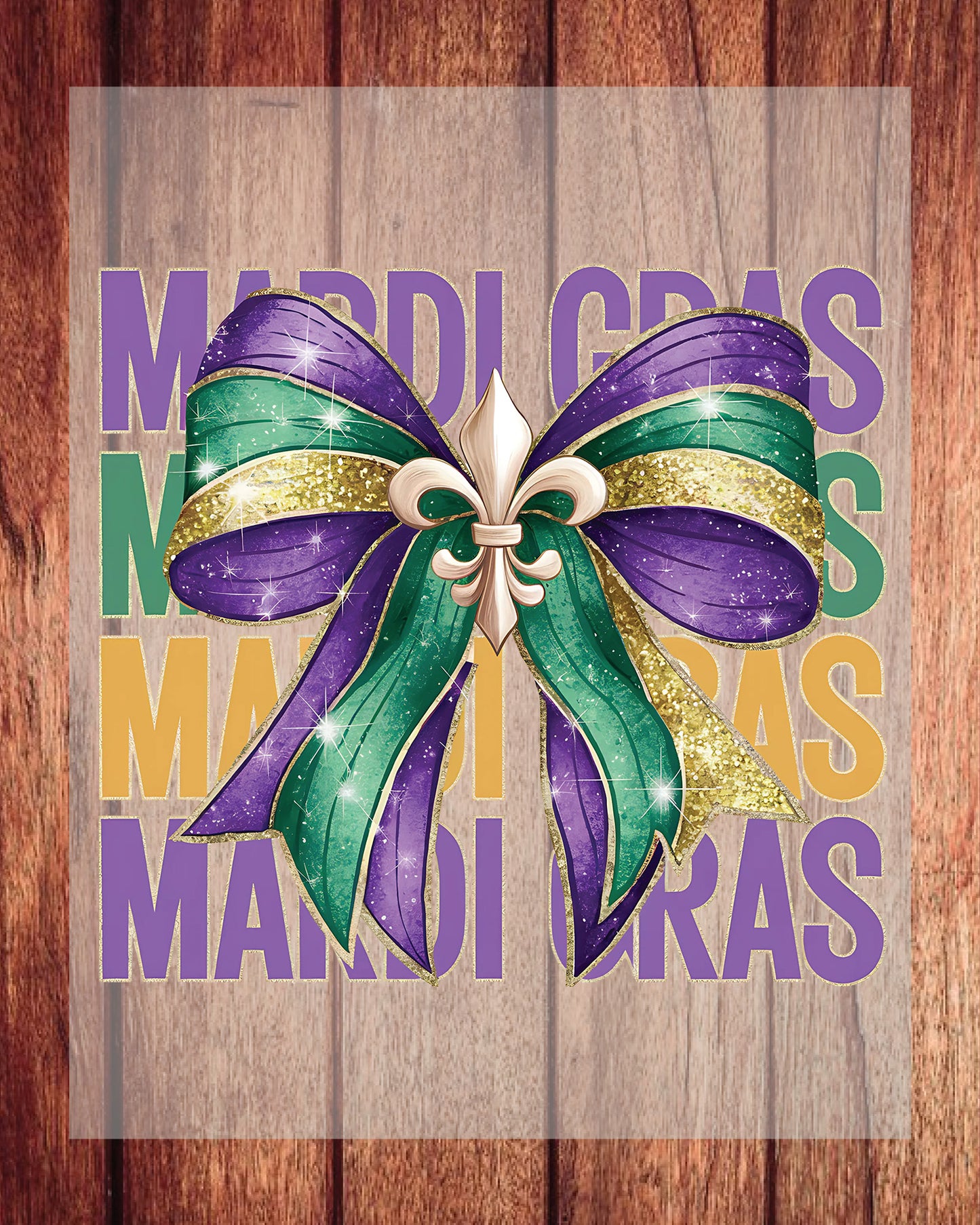 Mardi Gras Coquette Bow DTF Transfer Sheet for New Orlean