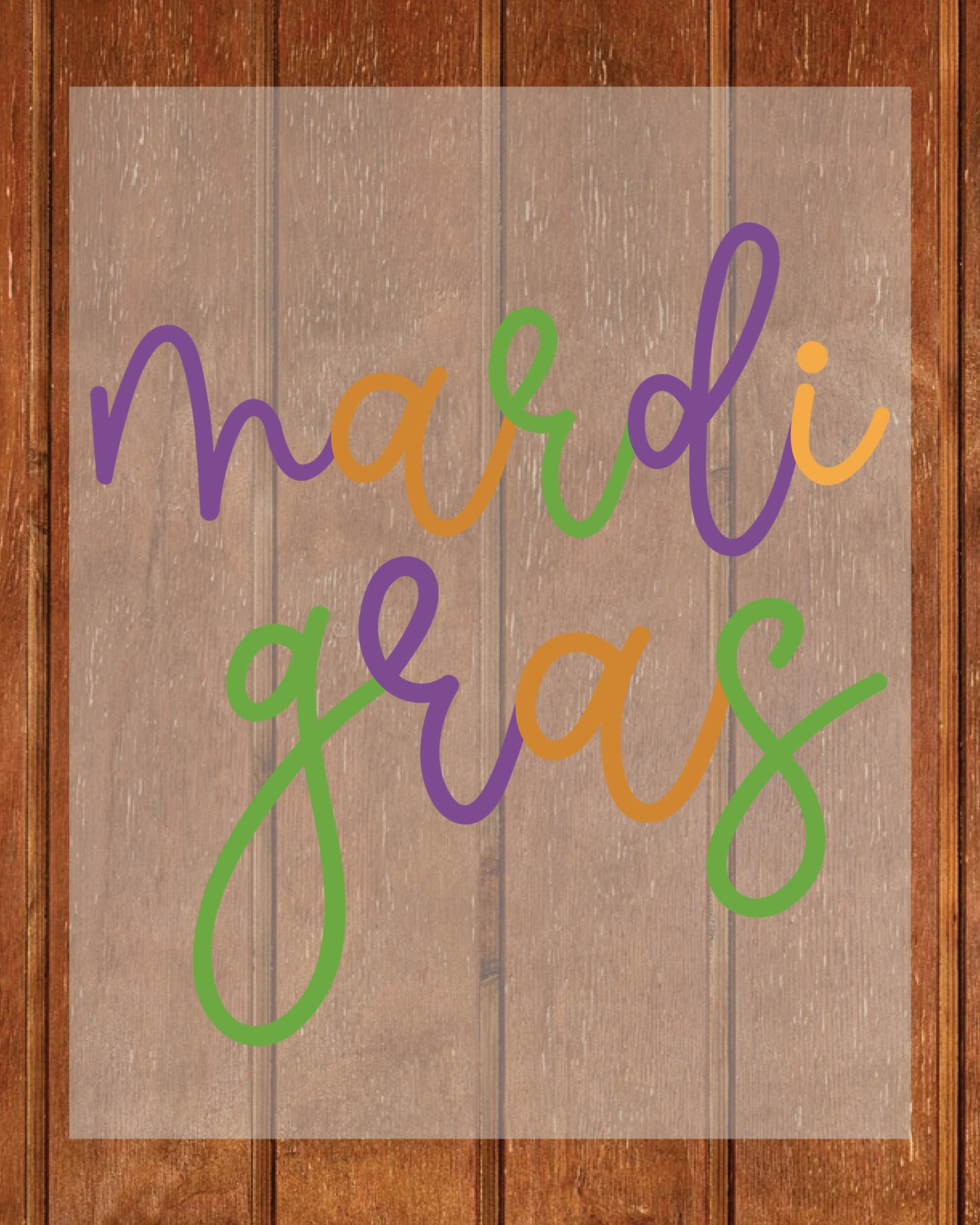 Mardi Gras Monogram DTF Transfer Sheet Retro Heat Transfer Paper