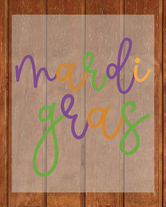 Mardi Gras Monogram DTF Transfer Sheet Retro Heat Transfer Paper