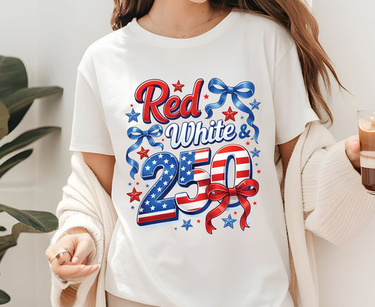 USA 250 Red White and Blue T Shirt