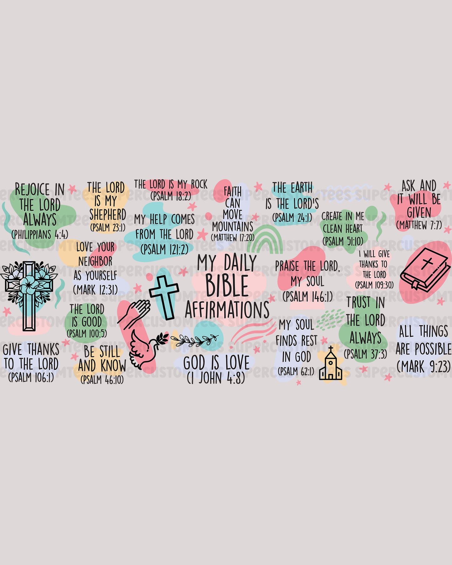 Affirmation Tumbler My Daily Bible Verse UV DTF decals