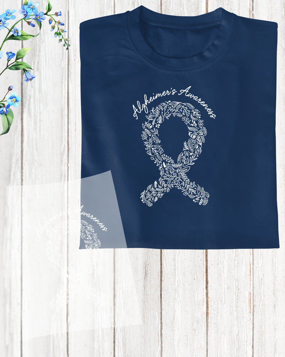 Alzheimers Awareness Ribbon DTF Transfer Film