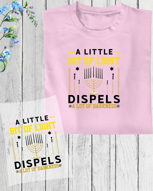 A Little Bit of Light Hanukkah DTF Transfer Film