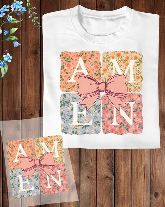 Amen Coquette Bow Easter Jesus DTF Sheet