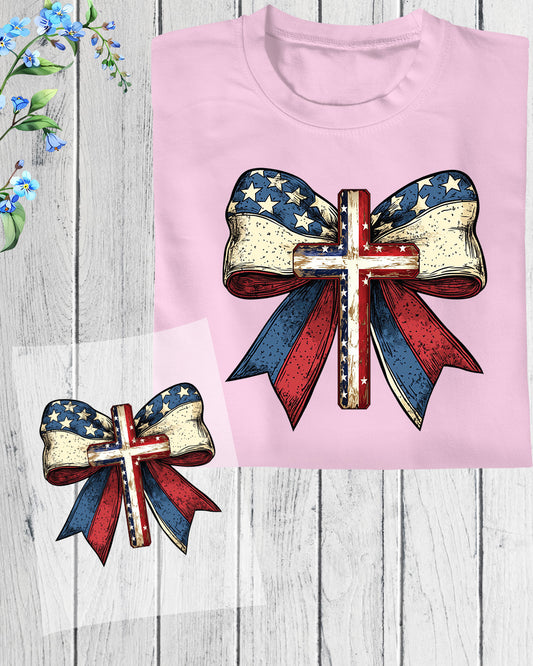 America Coquette Bow Heat Transfer for Shirts