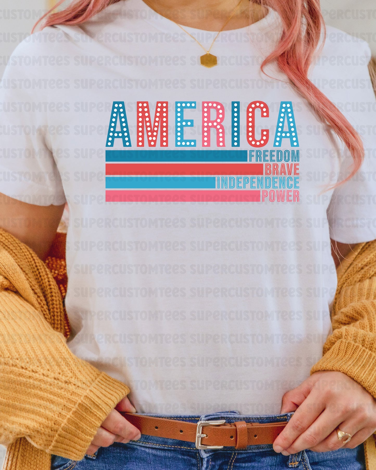 America Freedom Brave Independence Power DTF Transfer Ready to Press