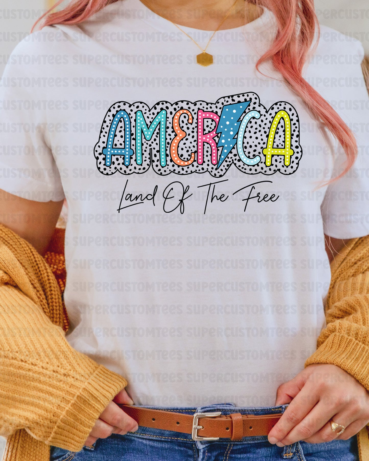 America Land of the Free DTF Transfer Ready to Press