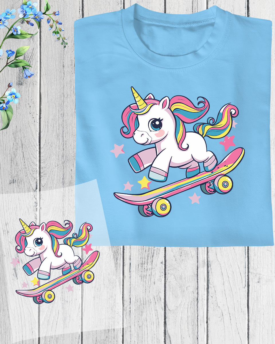 Unicorn Skateboarding DTF Transfer Film