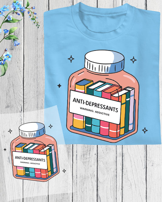 Anti-Depressants Book Therapy Jar Heat Transfer