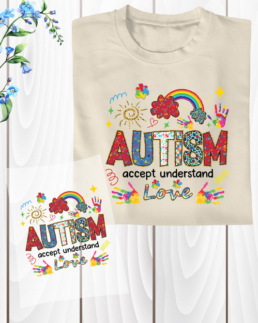 Autism Accept Understand Love Heat Transfer for Shirts