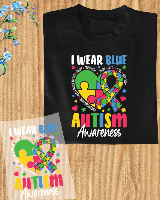 Autism Awareness Month Wear Blue DTF Transfer