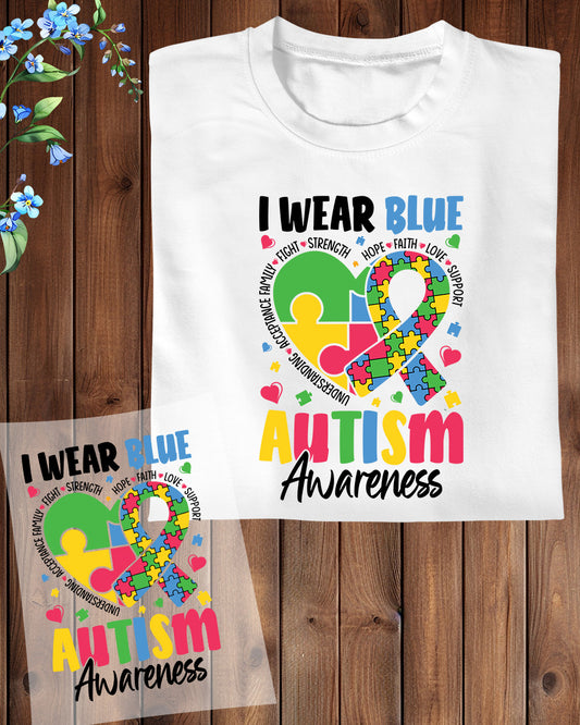Autism Awareness Wear Blue DTF Transfer