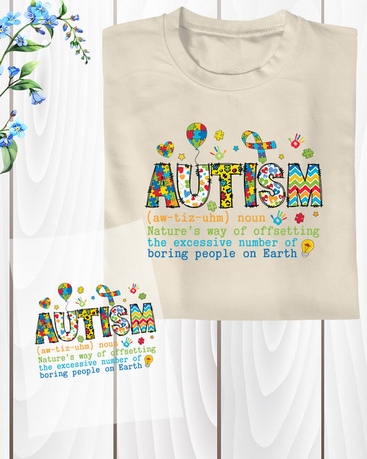 Autism Definition Colourful DTF Transfer