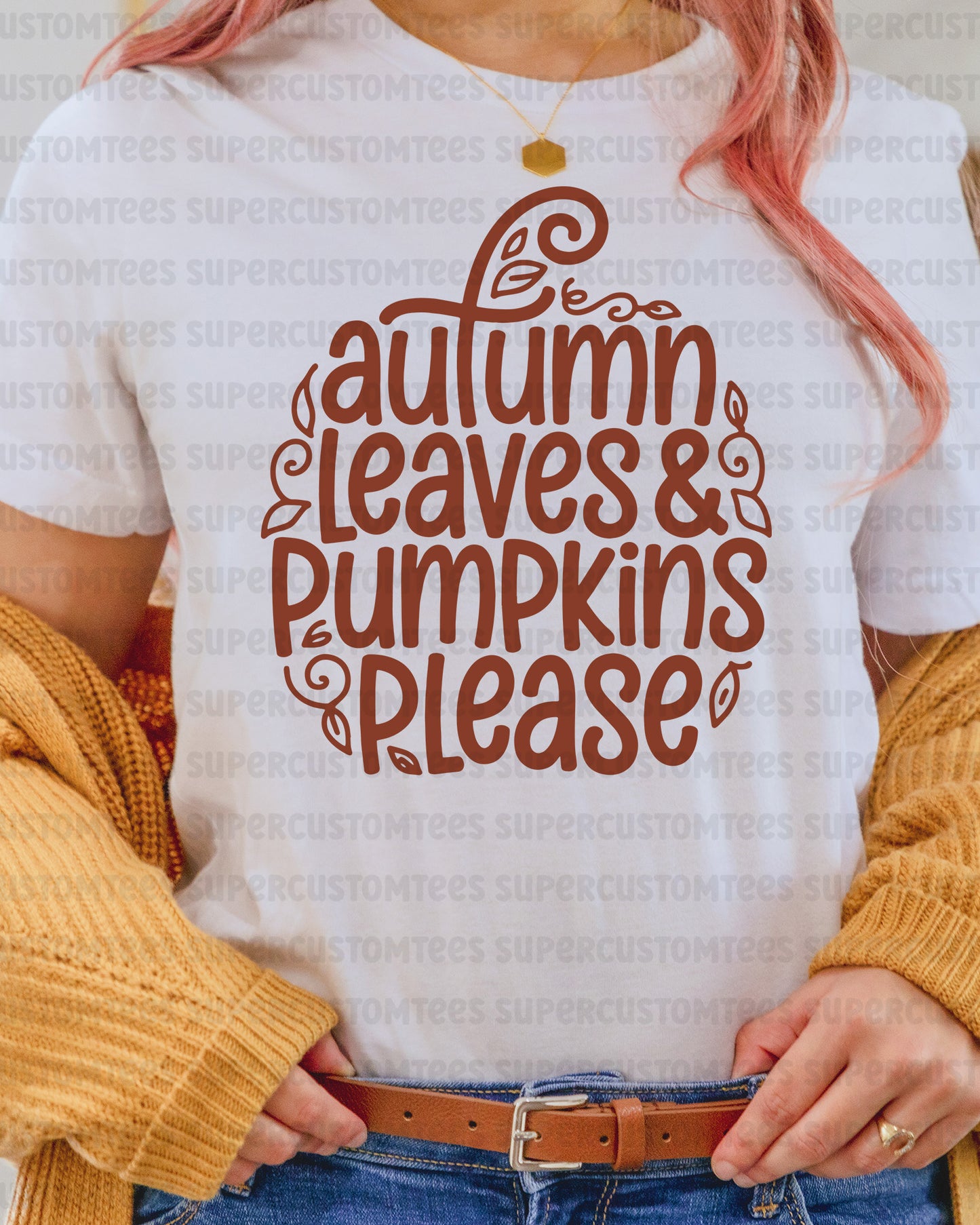 Autumn Leaves Pumpkins Please Heat Transfer
