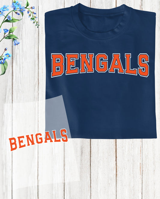 Bengals DTF Heat Transfer Ready to Press