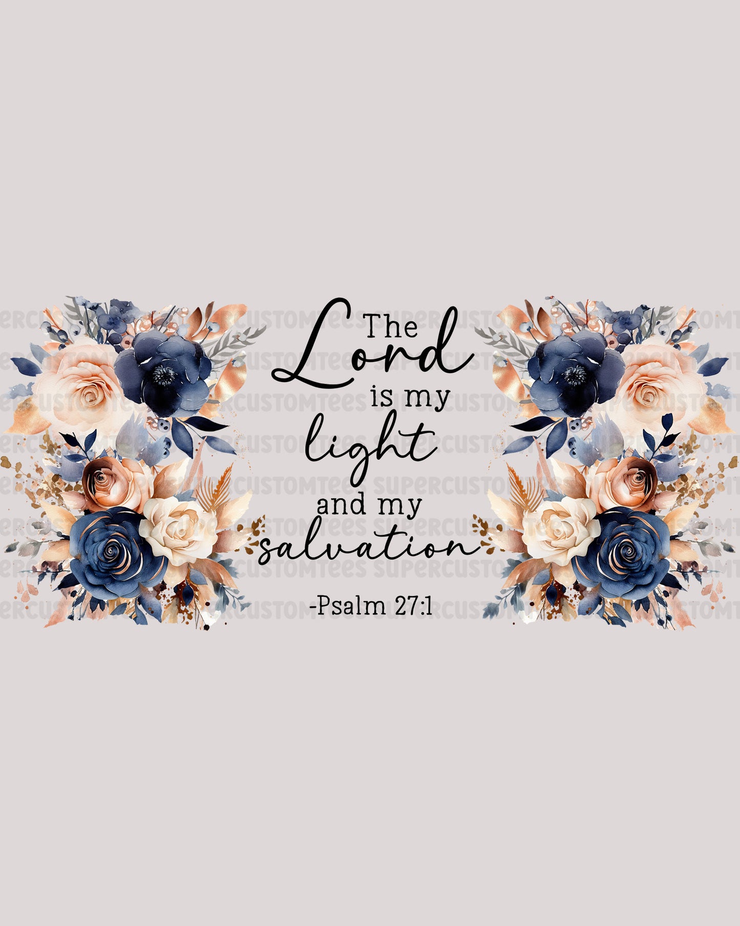 Bible Verse The Lord is My Light Glass Tumbler UV DTF transfers