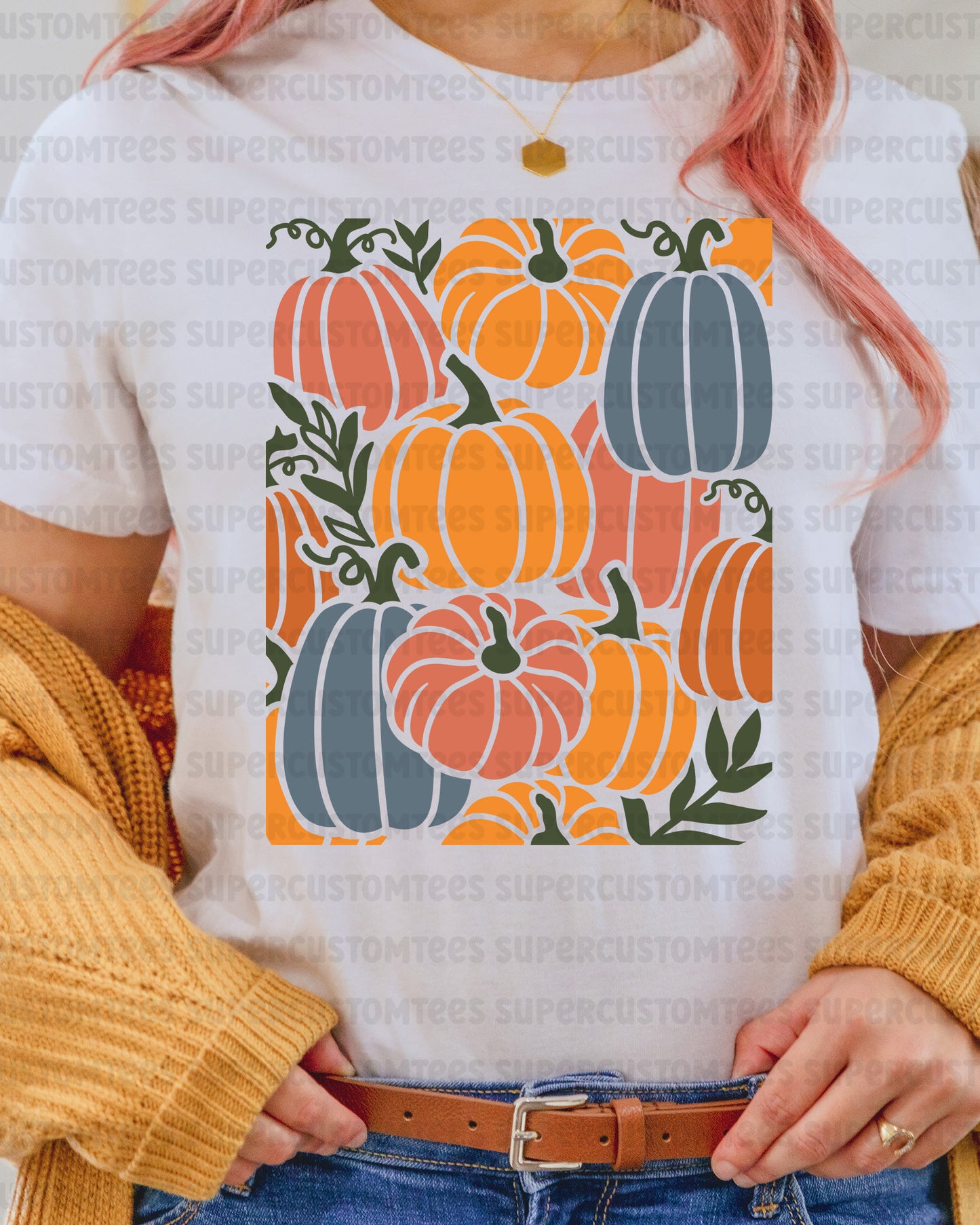 Boho Autumn Pumpkin Heat Transfer ready to Press