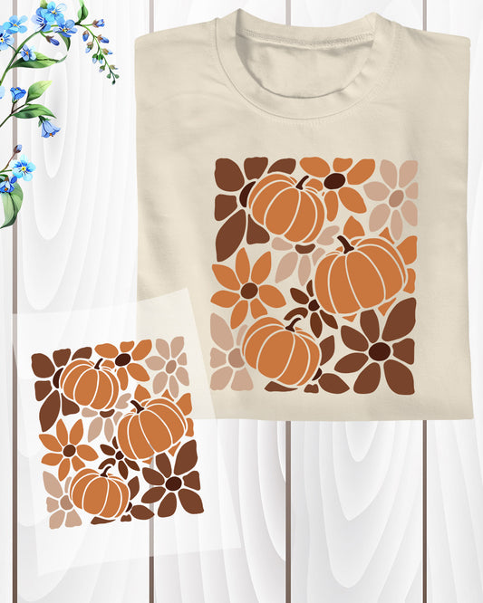 Boho Floral Fall Pumpkin Season DTF Transfer