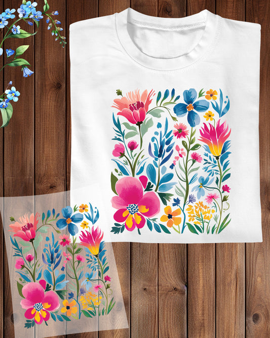 Boho Floral Summer Wildflowers DTF Transfer