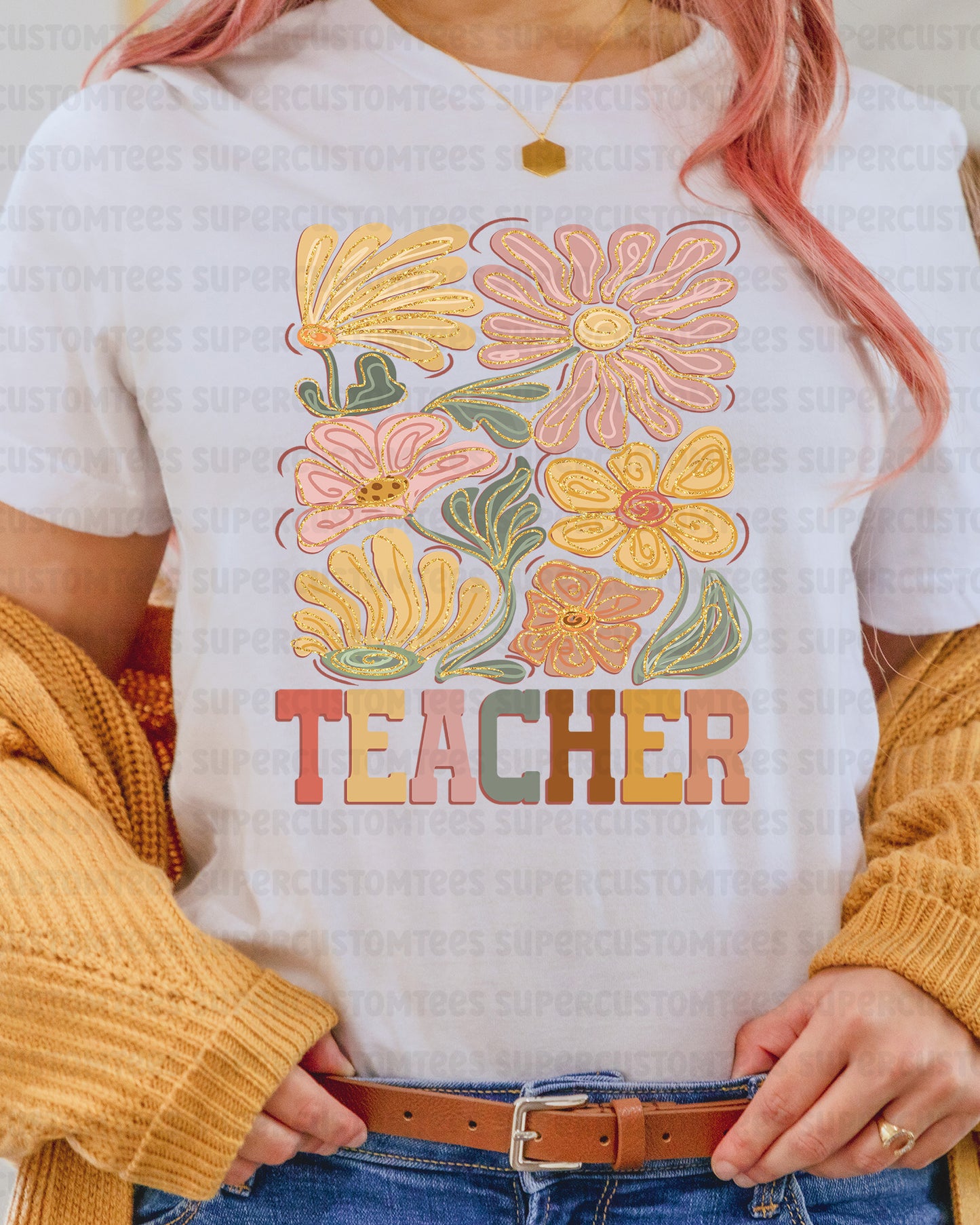 Boho Teacher DTF Transfer Ready to Press