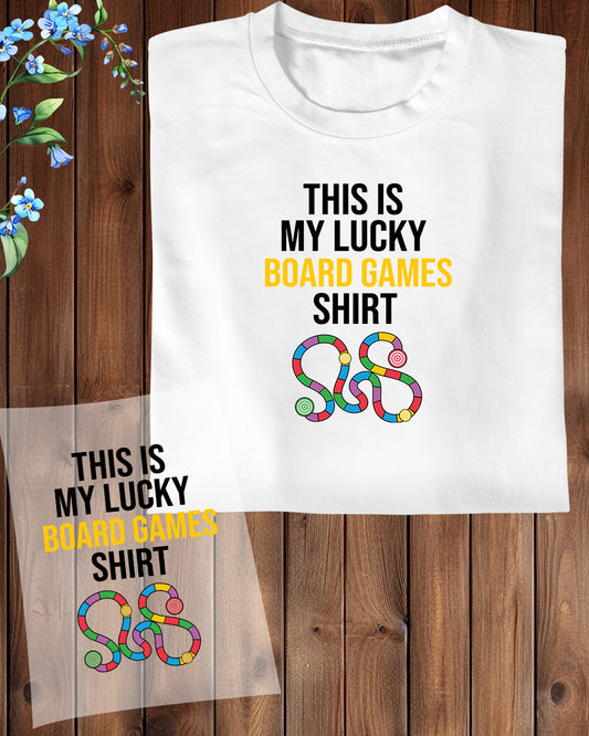This is My Lucky Board Games Shirt DTF Transfer Film