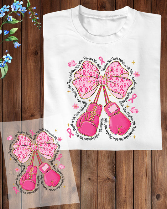 Breast Cancer Gloves Coquette Bow DTF Transfer