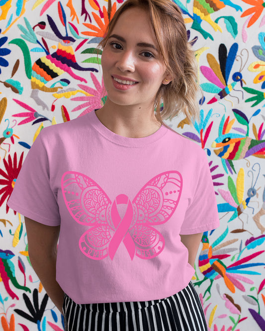 Breast Cancer Butterfly DTF Transfer Film