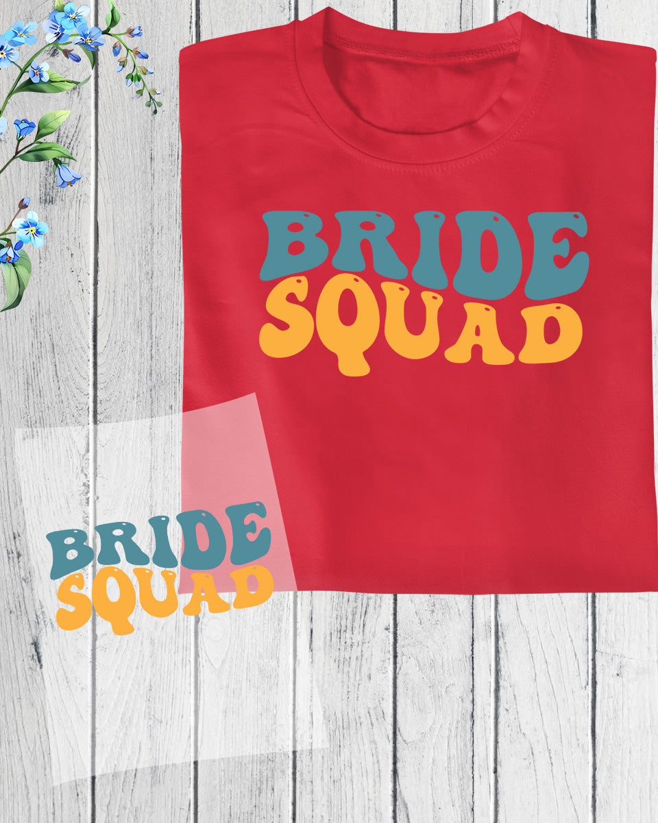 Bride Squad Colorful DTF Transfer Film