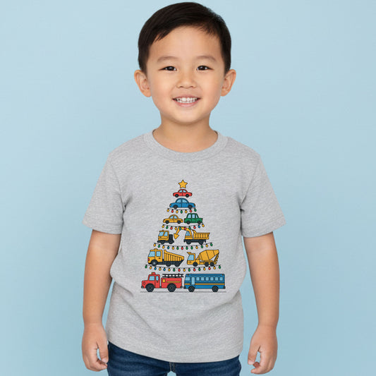 Kids Christmas Sweatshirt Cars Christmas Tree Party Tee 2025 Toddler Holiday Shirt Funny Xmas Gift TShirt For Kids