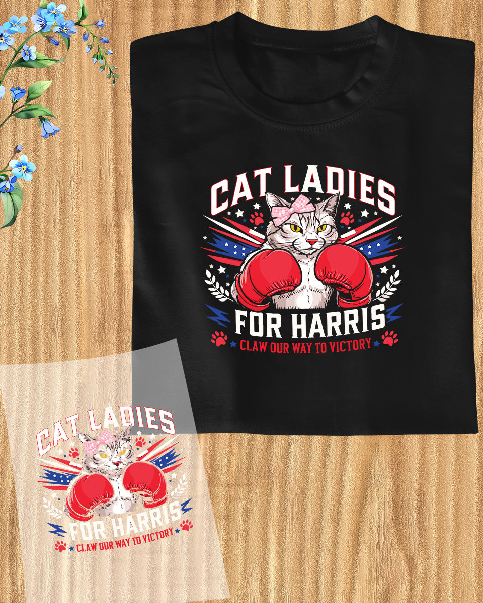 Cat Ladies for Harris Boxing DTF Transfer Film